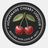 Cherry likeur sticker voor zelfgemaakte recepten (Voorkant)