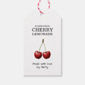 Cherry limonade label voor uw zelfgemaakte recepte cadeaulabel (Voorkant)