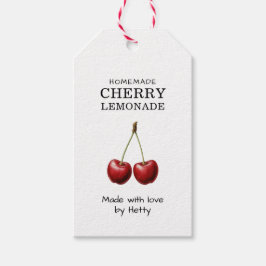 Cherry limonade label voor uw zelfgemaakte recepte cadeaulabel