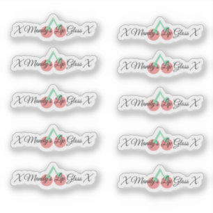 Cherry Lip Gloss Packaging Logo Sticker