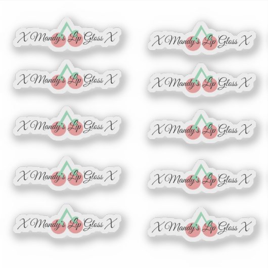 Cherry Lip Gloss Packaging Logo Sticker (Voorkant)