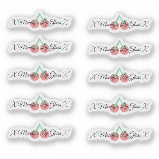 Cherry Lip Gloss Verpakkingslogo Sticker (Voorkant)