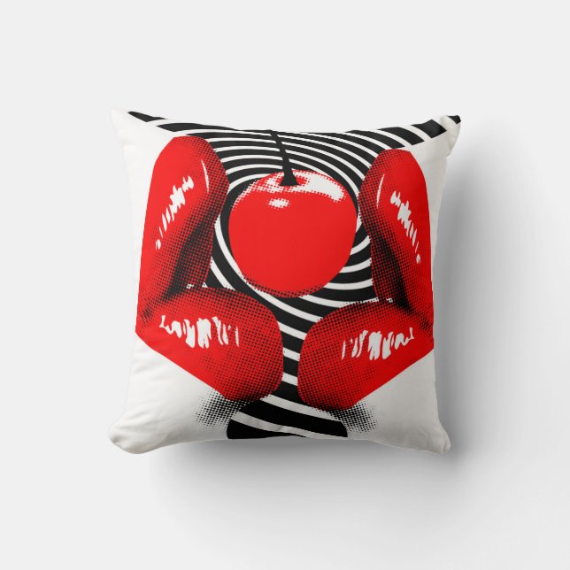 Cherry Lips American MoJo Pillow Kussen (Voorkant)