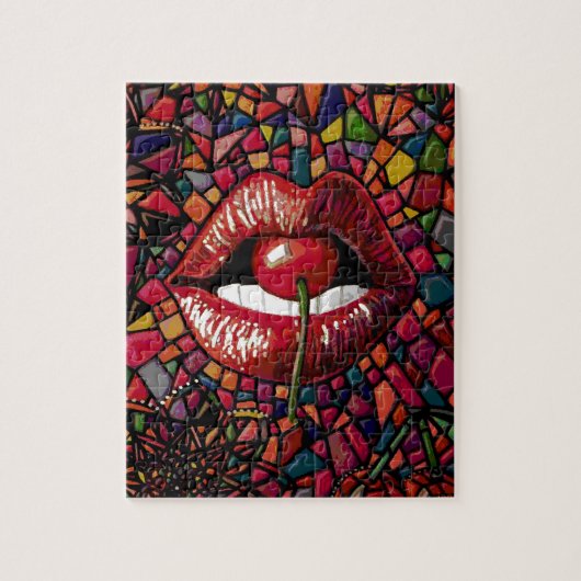 Cherry Lips Mosaic Legpuzzel (Verticaal)