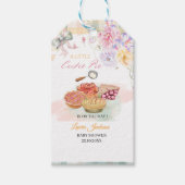 Cherry Little Cutie Pie Pastel Gingham Baby shower Cadeaulabel (Voorkant)