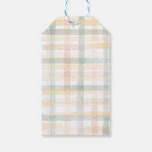 Cherry Little Cutie Pie Pastel Gingham Baby shower Cadeaulabel (Achterkant)