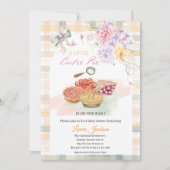 Cherry Little Cutie Pie Pastel Gingham Baby shower Kaart (Voorkant)