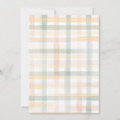 Cherry Little Cutie Pie Pastel Gingham Baby shower Kaart (Achterkant)