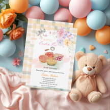 Cherry Little Cutie Pie Pastel Gingham Baby shower
