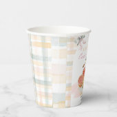Cherry Little Cutie Pie Pastel Gingham Baby shower Papieren Bekers (Rechts)
