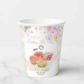 Cherry Little Cutie Pie Pastel Gingham Baby shower Papieren Bekers (Voorkant)