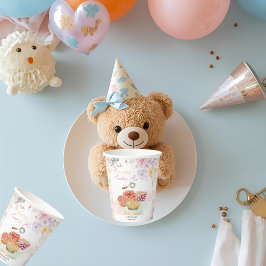 Cherry Little Cutie Pie Pastel Gingham Baby shower Papieren Bekers