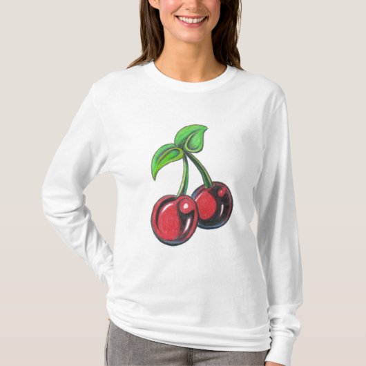 Cherry Long Hoeve T Shirt (Voorkant)