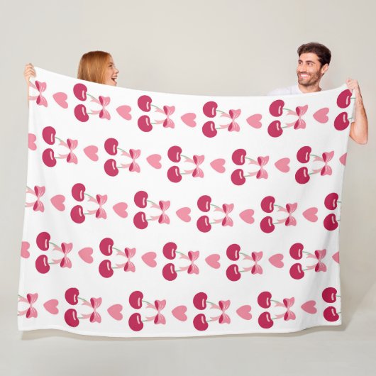 Cherry Love Charm Fleece Deken (In situ)
