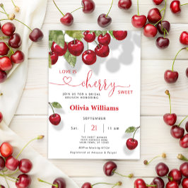 Cherry Love is Sweet Bridal Brunch Party Kaart
