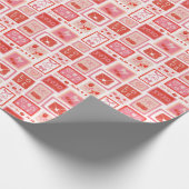 Cherry Love Letters Postage Valentine Cadeaupapier (Hoek)