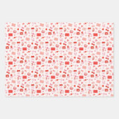 Cherry Love Letters Valentines Hearts Bows Inpakpapier Vel (Voorkant 2)