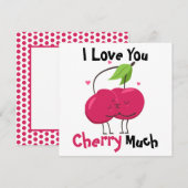 Cherry Love Pun Flat Kaart (Voorkant / Achterkant)