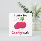 Cherry Love Pun Flat Kaart (Staand voorkant)