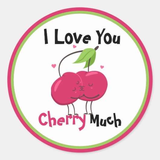 Cherry Love Pun Sticker (Voorkant)