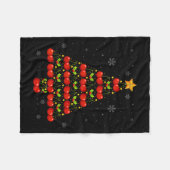 Cherry Lover Christmas Tree Lights Santa Hat Cherr Fleece Deken (Voorkant (Horizontaal))