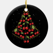 Cherry Lover Kerstboom Lichten Santa Hat Cherr Keramisch Ornament (Achterkant)