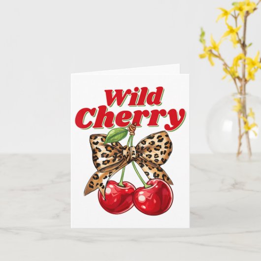 Cherry Lover Leopard Coquette Summer Vibes Wild CH Kaart (Gele Bloem)