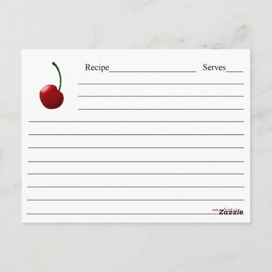 Cherry Lover Recipe Kaart (Achterkant)