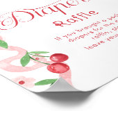 Cherry Luier Raffle Roze strik Whimsical Poster (Hoek)