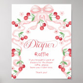 Cherry Luier Raffle Roze strik Whimsical Poster (Voorkant)