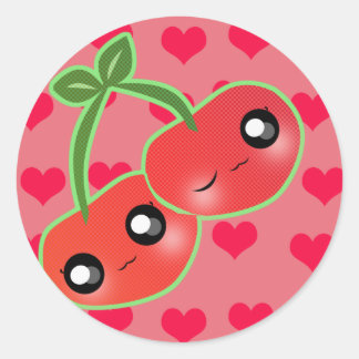 Cherry Luv. Ronde Sticker