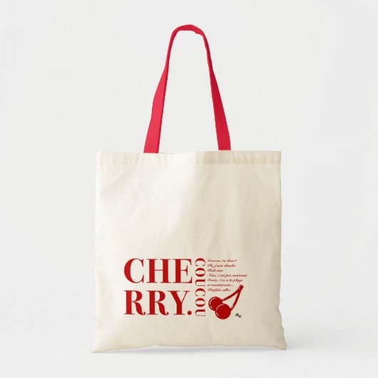 Cherry lyric tote bag (Voorkant)