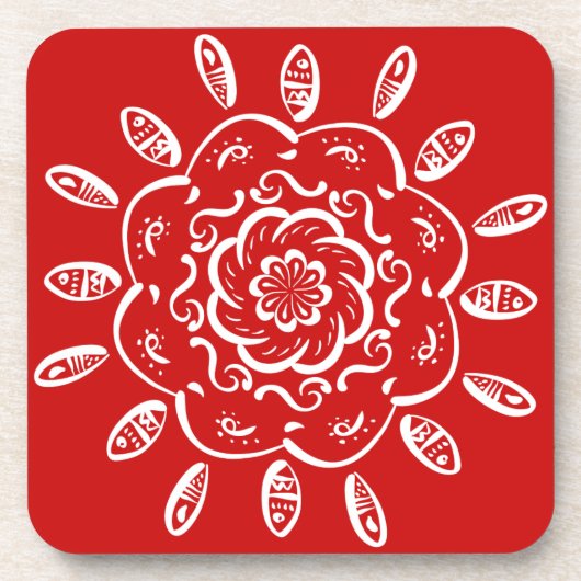 Cherry Mandala Drankjes Onderzetter (Voorkant)