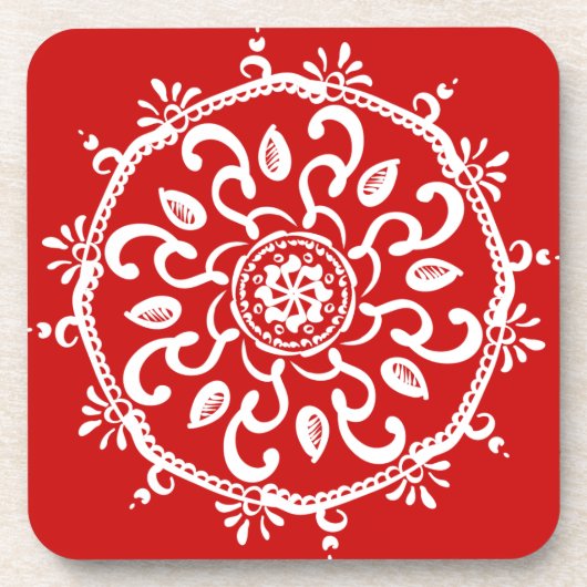 Cherry Mandala Drankjes Onderzetter (Voorkant)