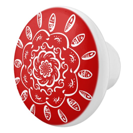 Cherry Mandala Keramische Knop (Rechts)