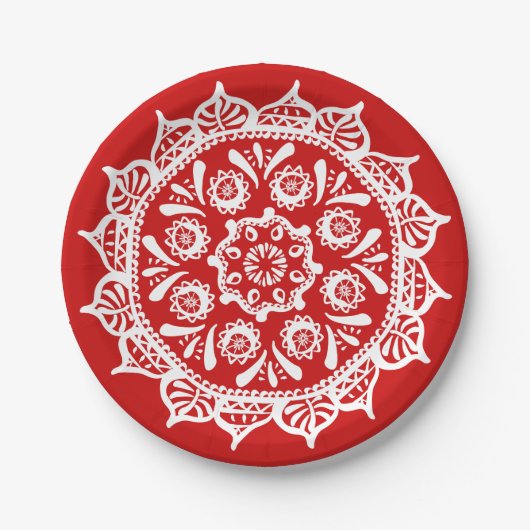 Cherry Mandala Papieren Bordje (Voorkant)