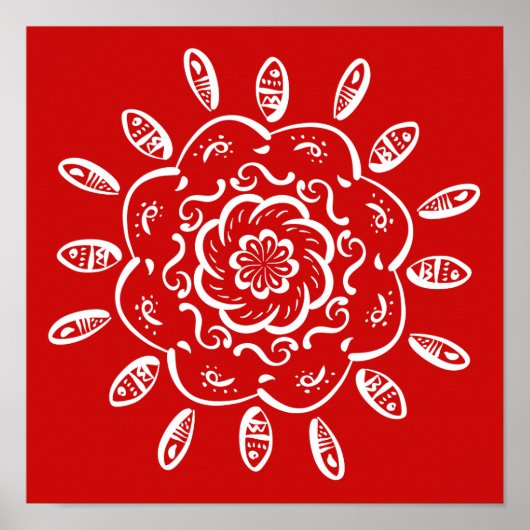 Cherry Mandala Poster (Voorkant)