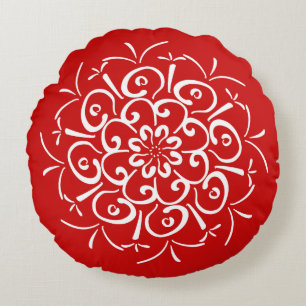 Cherry Mandala Rond Kussen