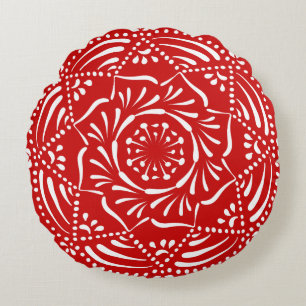 Cherry Mandala Rond Kussen