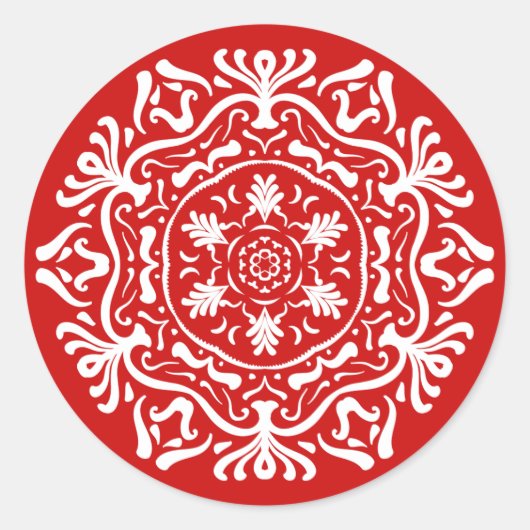 Cherry Mandala Ronde Sticker (Voorkant)