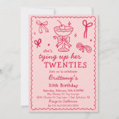 Cherry Martini Tying Up My Twenties 30th Birthday Kaart (Voorkant)