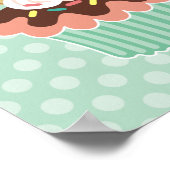 Cherry & Mint Cupcake Canvas Afdrukken Poster (Hoek)