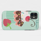 Cherry & Mint Cupcake iPhone 5 Hoesje-Mate Hoesje (Achterkant (horizontaal))