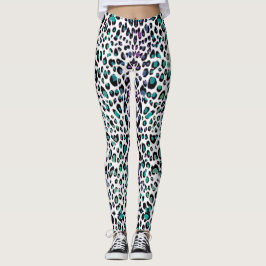 Cherry Mint Leopard Spots Animal Print Leggings