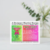Cherry Mistle-Tini Christmas Martini Recept Feestdagenkaart (Staand voorkant)