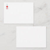 Cherry Monogram Notitiekaartje (Voorkant / Achterkant)