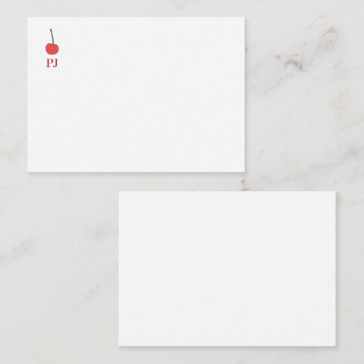 Cherry Monogram Notitiekaartje (Voorkant / Achterkant)