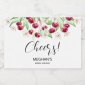 Cherry Much Bruiloft  Sparkling Wijnetiket (Enkel label)