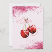 Cherry Much Love Roze Waterverf Valentijn Kaart (Voorkant)