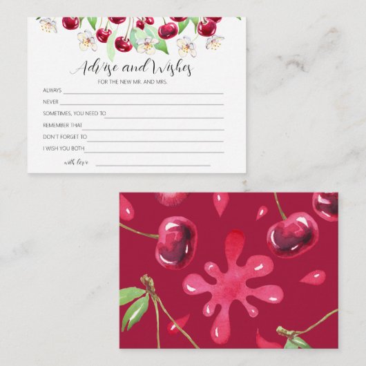 Cherry Much Weddenschap en wensen Informatiekaartje (Voorkant / Achterkant)